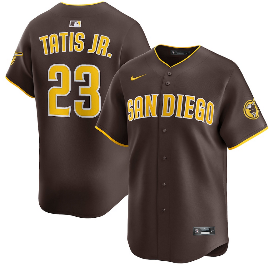 Men San Diego Padres #23 Fernando Tatis Jr. Nike Brown Road Limited Player Jersey->san diego padres->MLB Jersey